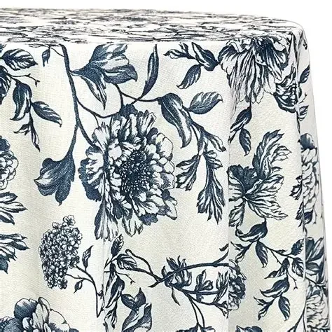 Navy Artistry Bloom Table Linen