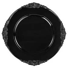 Black Ornate Acrylic Charger