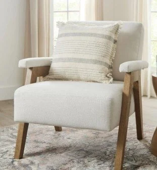 Cream Ezra - Wooden Legs Lounge Chair