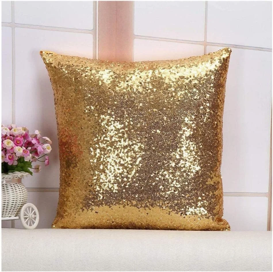 Champagne Sequin Throw Pillow