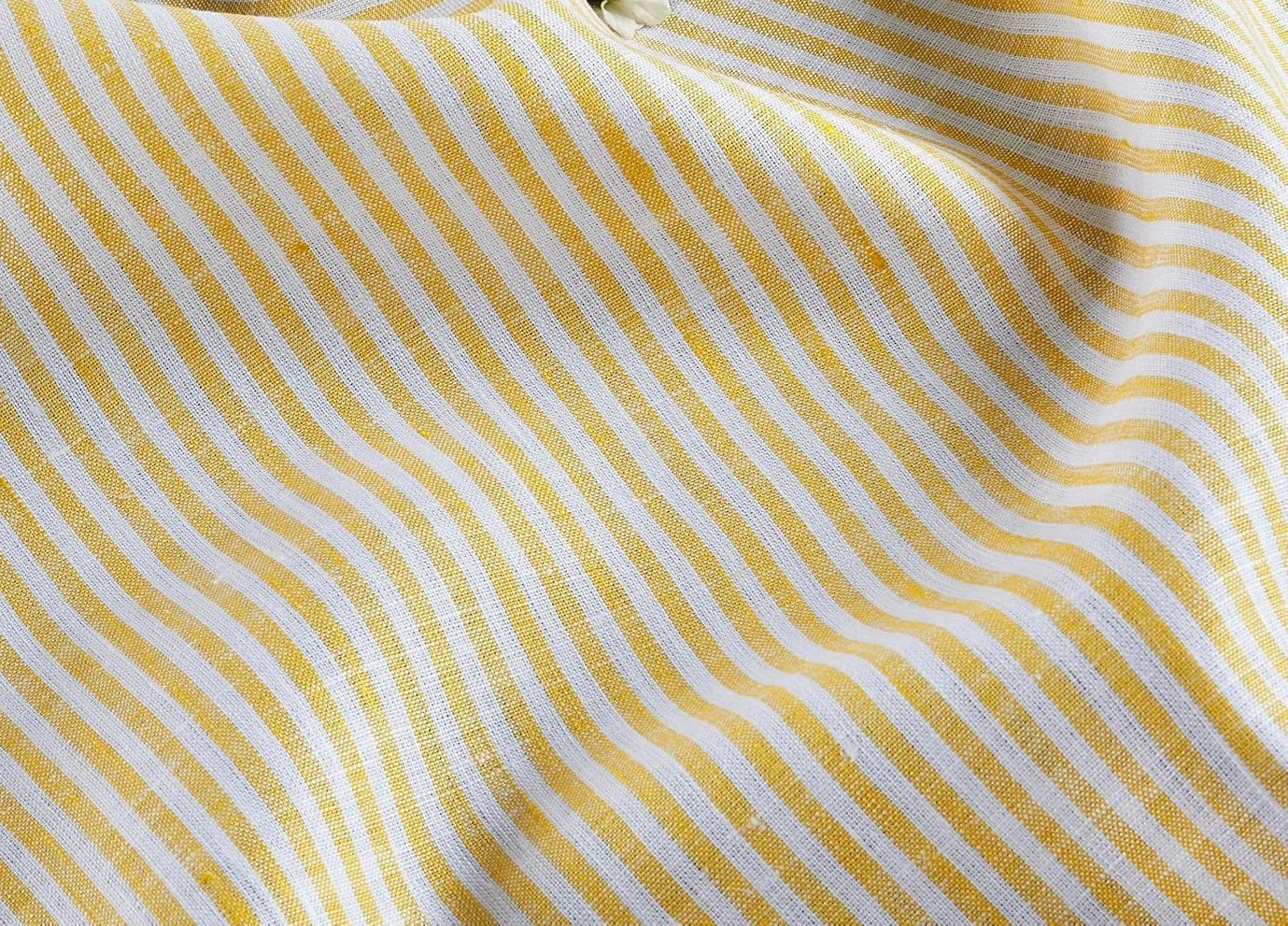 Butter Morgan Stripe on White Panama Napkins