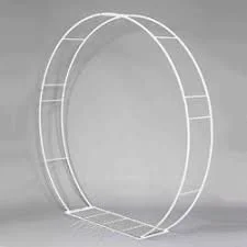 8' White Metal Circle Arbor