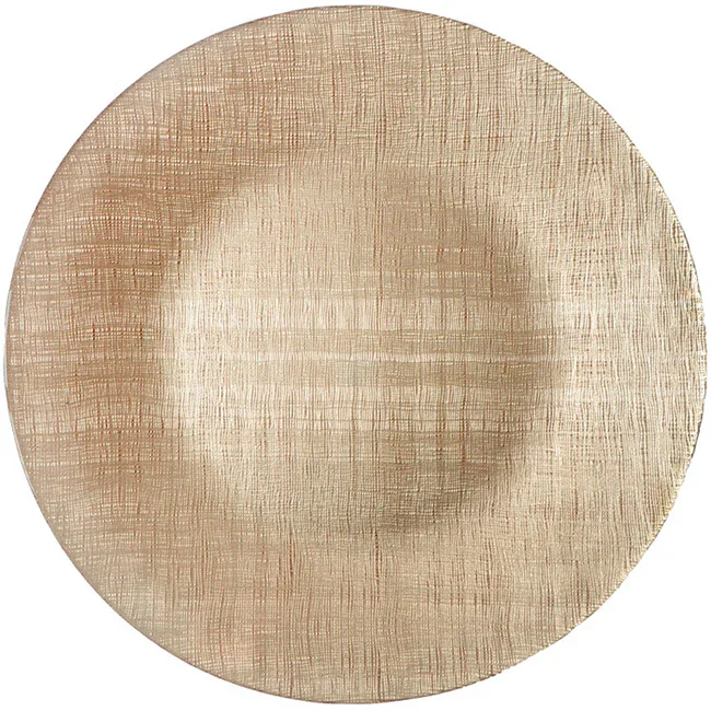 Champagne Linen Glass Charger