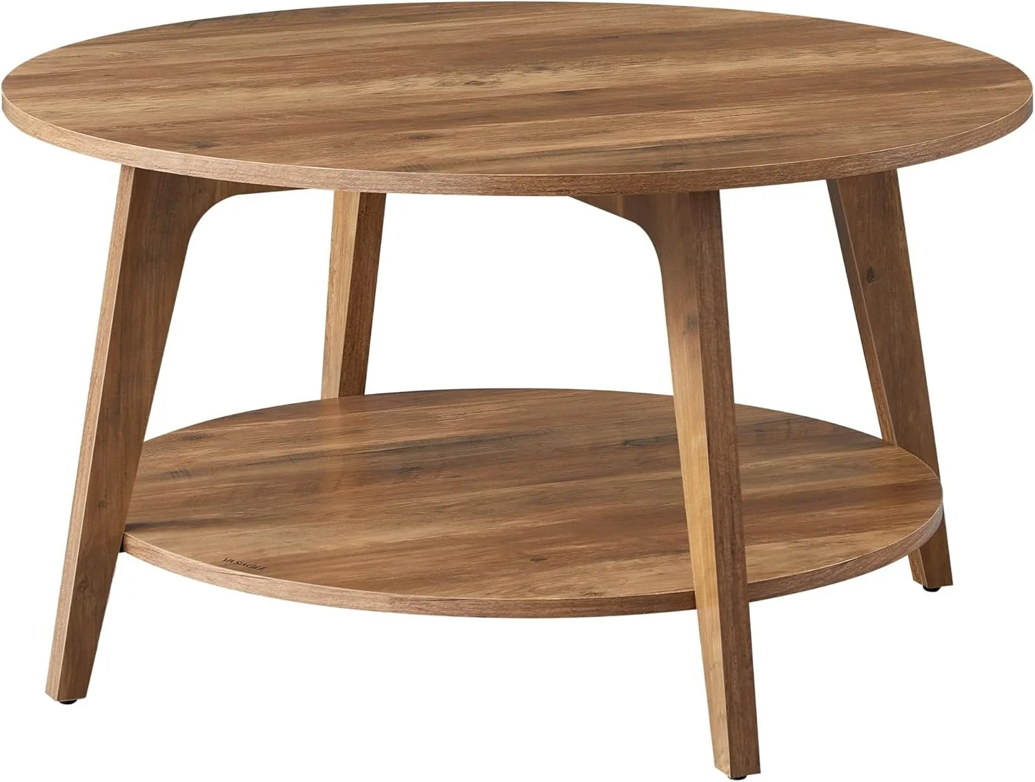 Brown Double Round Wood Coffee Table
