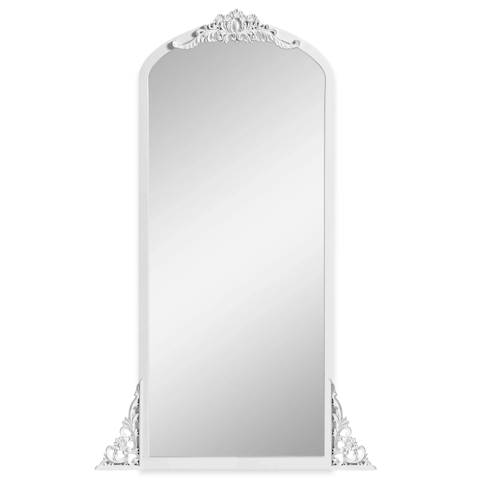 65" White Cinderella Floor Mirror