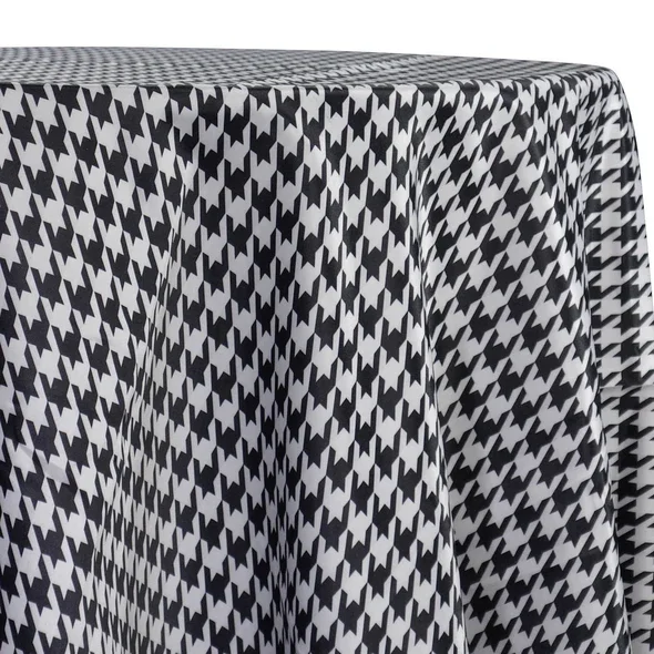 Black + White Houndstooth Table Linen