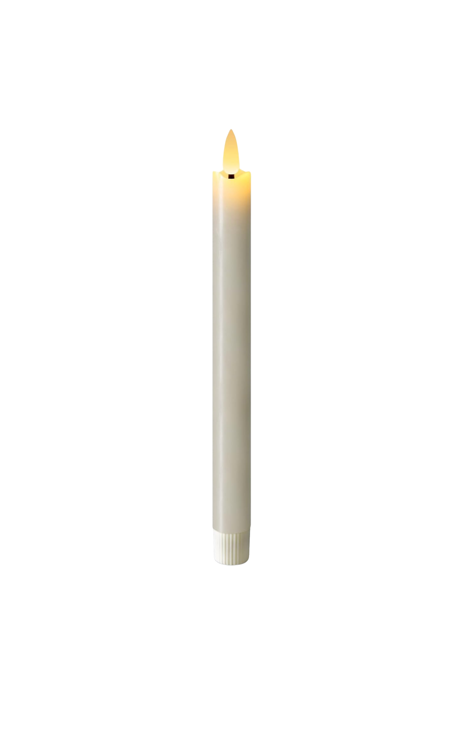 10" Wax LED Soft Ivory Taper Candle