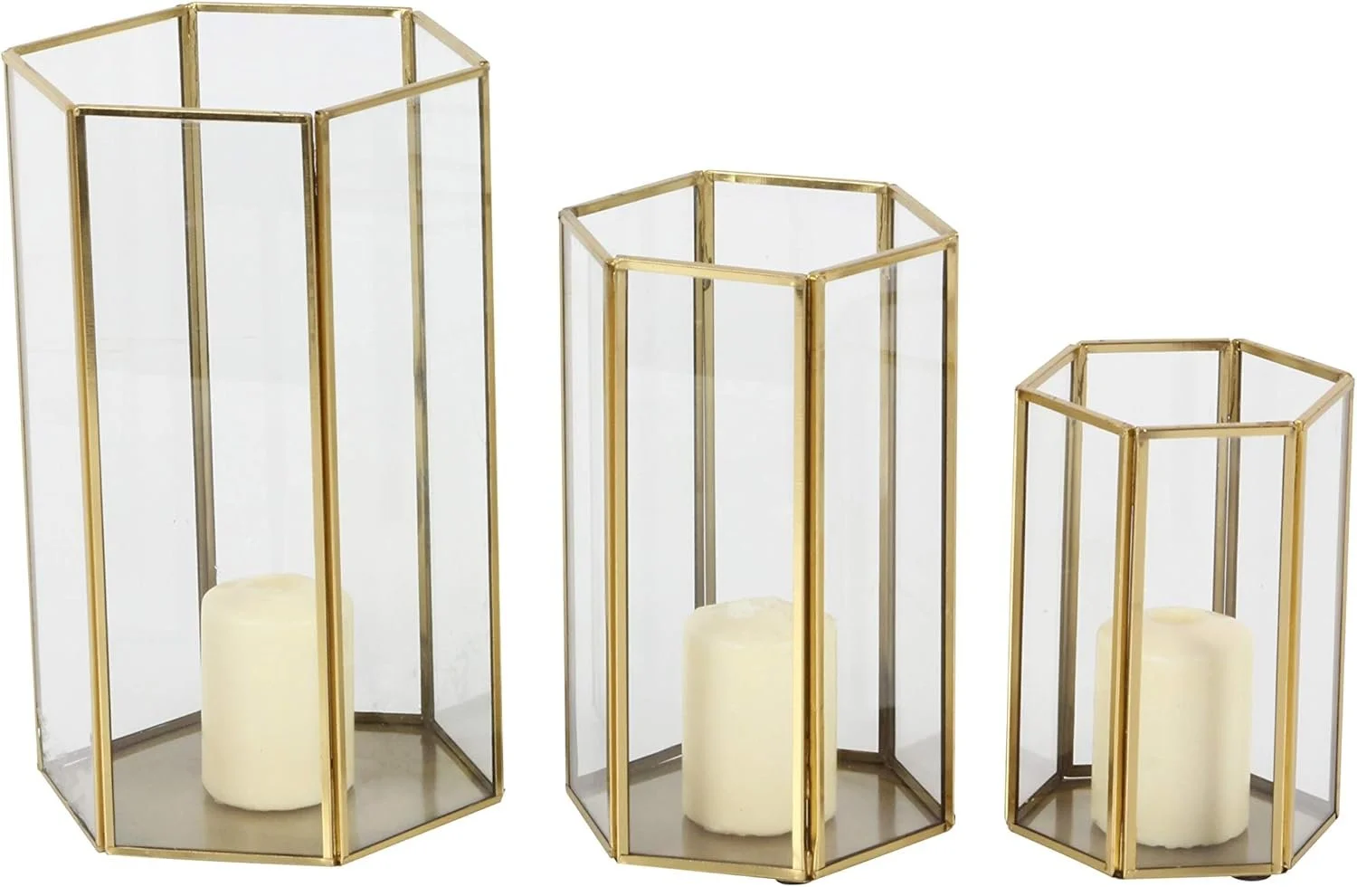 Gold Framed Hexagon Lanterns