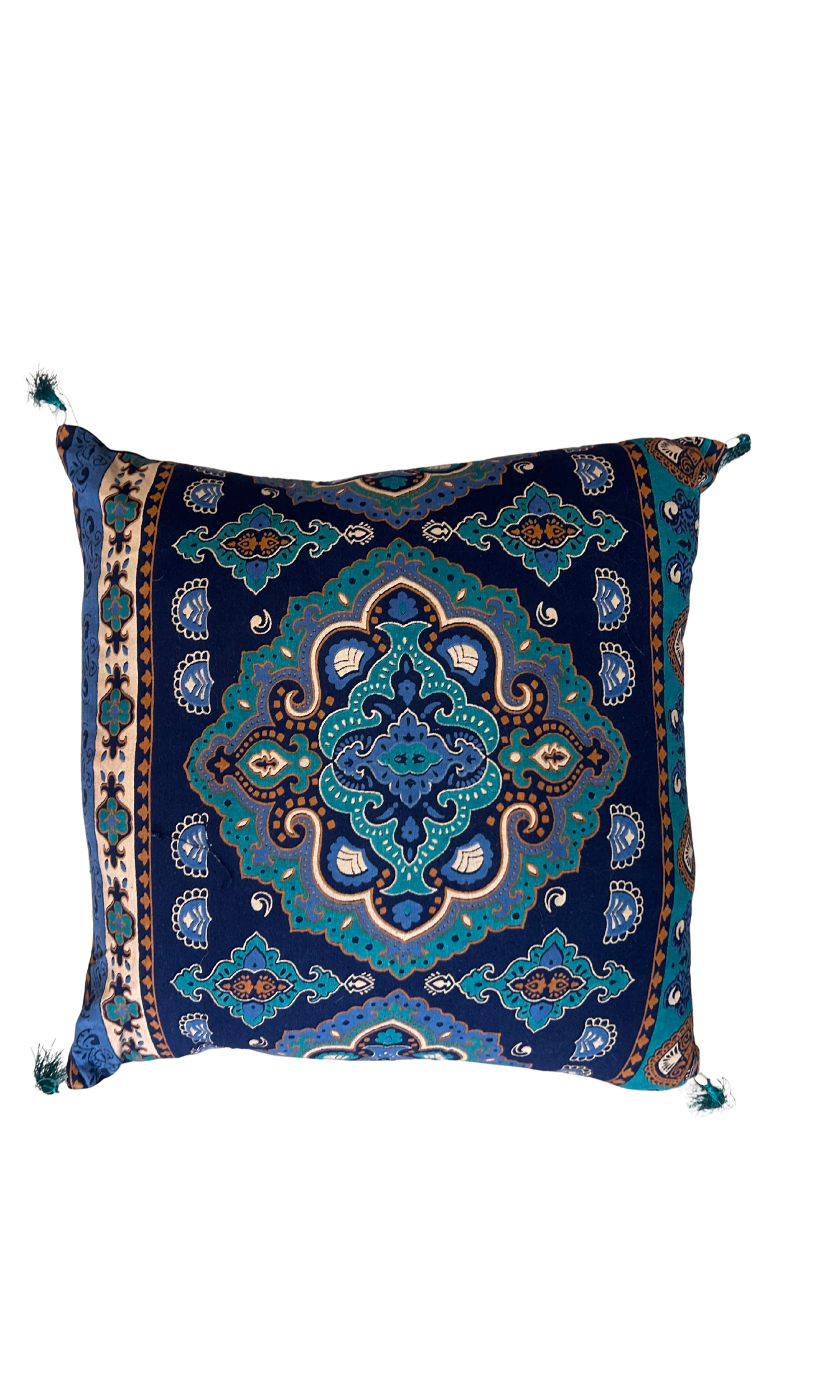 Navy/Teal Indian Ethnic Throw Pillow