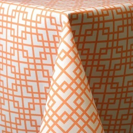 Tangerine Matrix Poly Table Linen