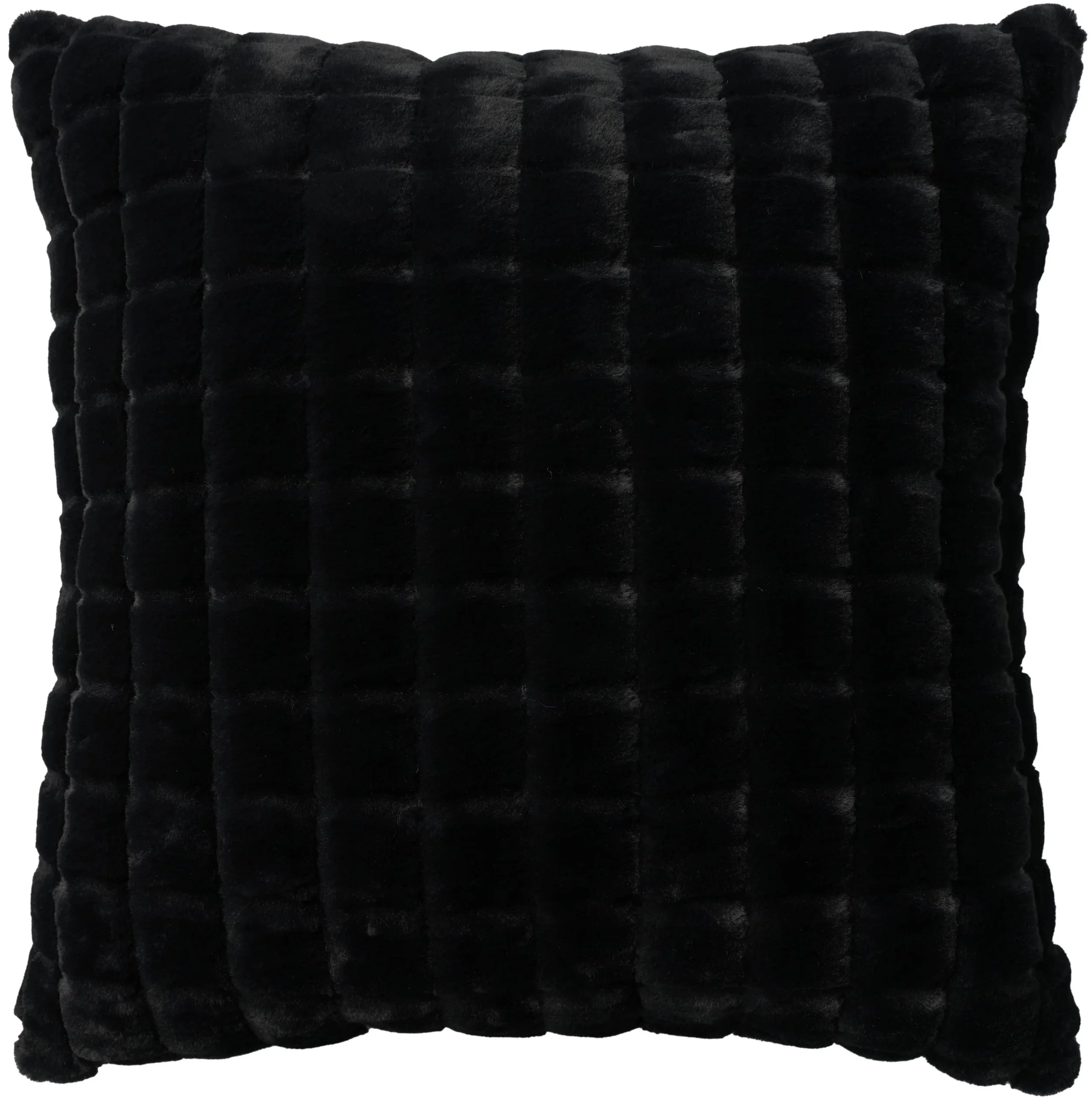 Black Waverly Faux Fur Throw Pillow