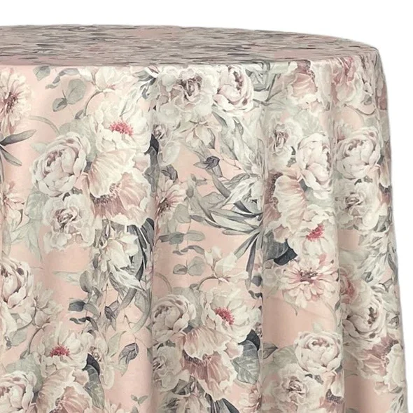 Floral Dusk on Blush Table Linen