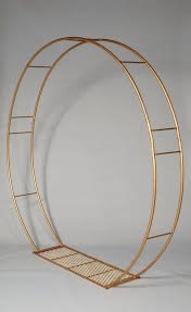 8' Gold Metal Circle Arbor