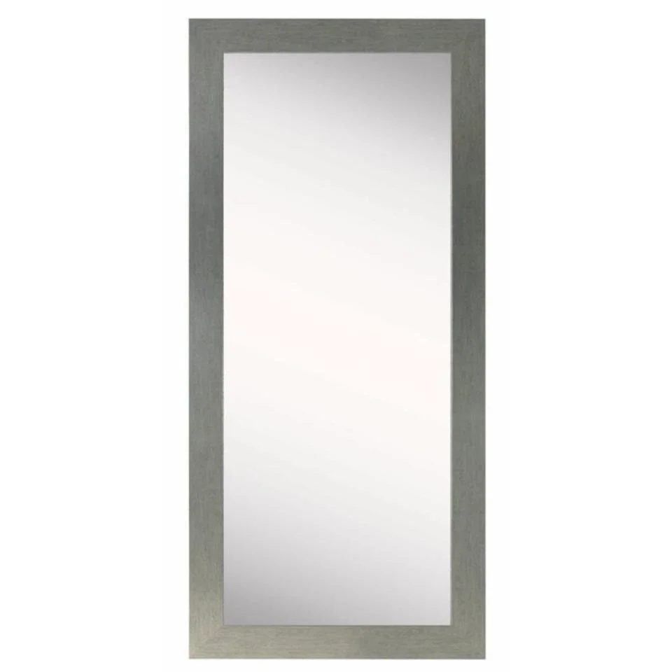 65" Silver Ribbed Floor Mirror