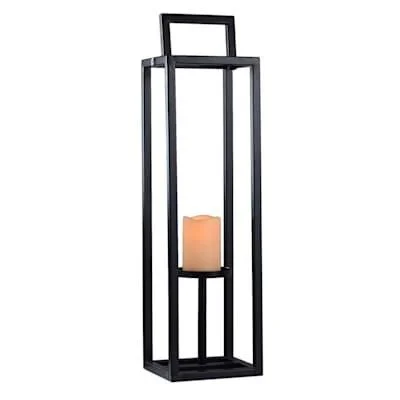 31" Metal Black Framed Lantern