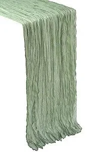 Dusty Sage Cheesecloth Table Runner