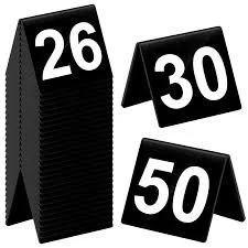 Simple Black Tented Table Number (1-25)