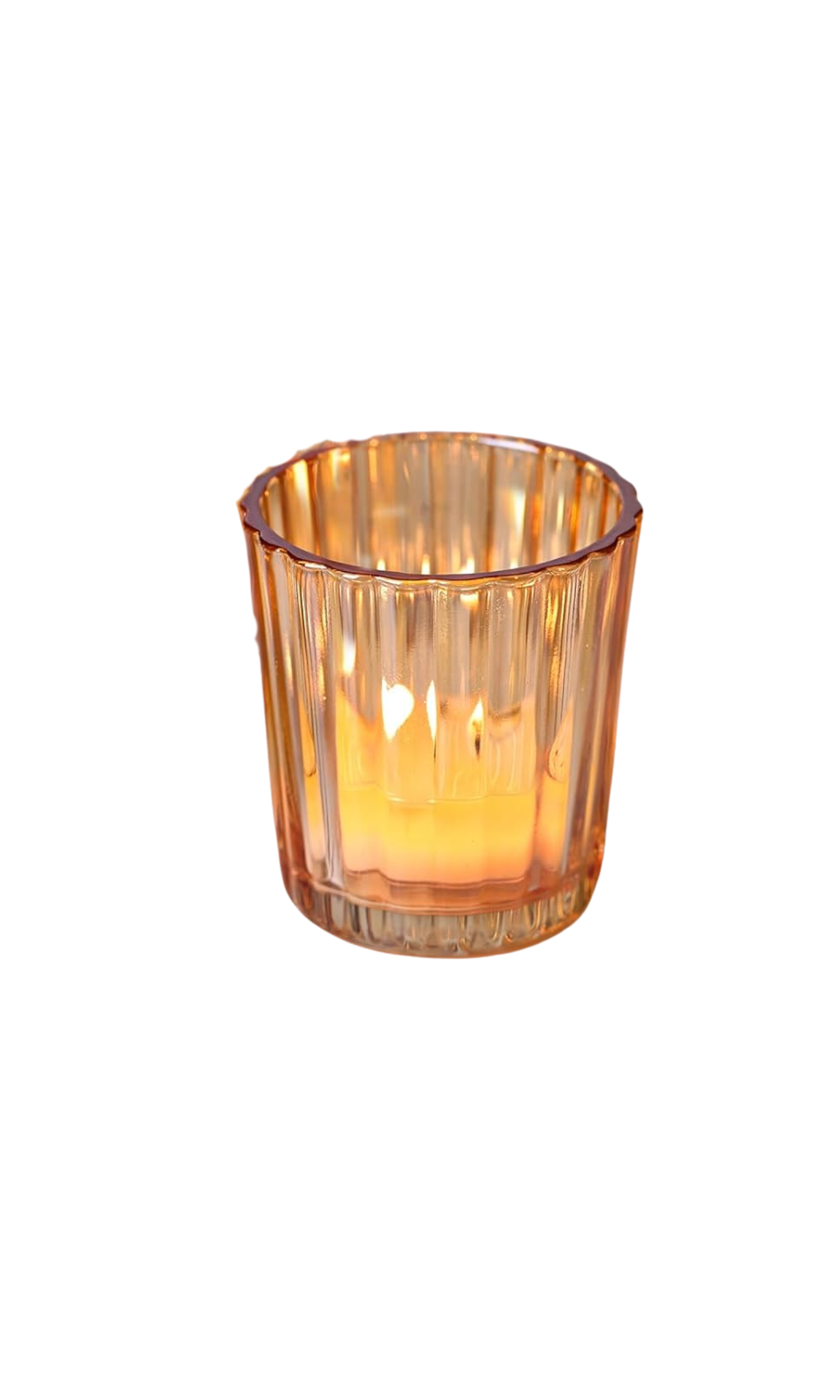 Amber Ribbed Votive