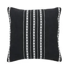 Black Stripe Cord Throw Pillow
