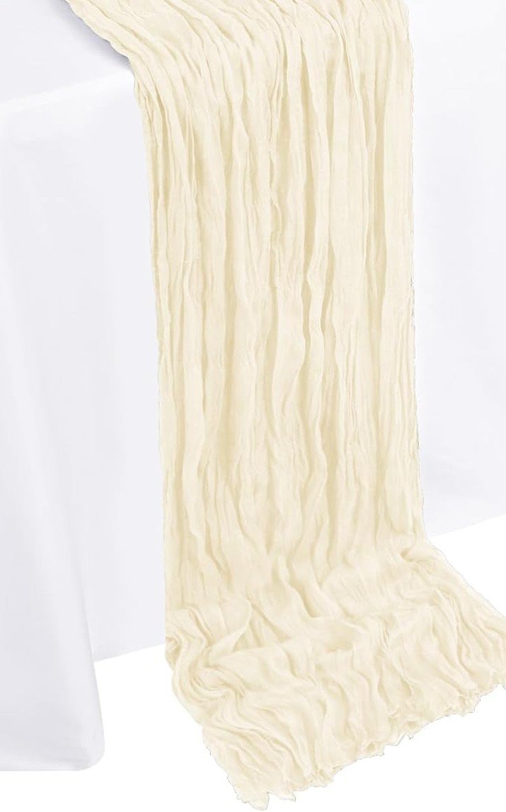 Ivory Cheesecloth Table Runner