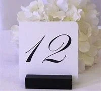 Black Wood Table Number Holder
