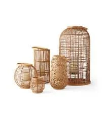 Assorted Natural Wicker/Rattan Lanterns
