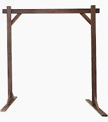 7' x 7' Walnut Simple Wood Arbor