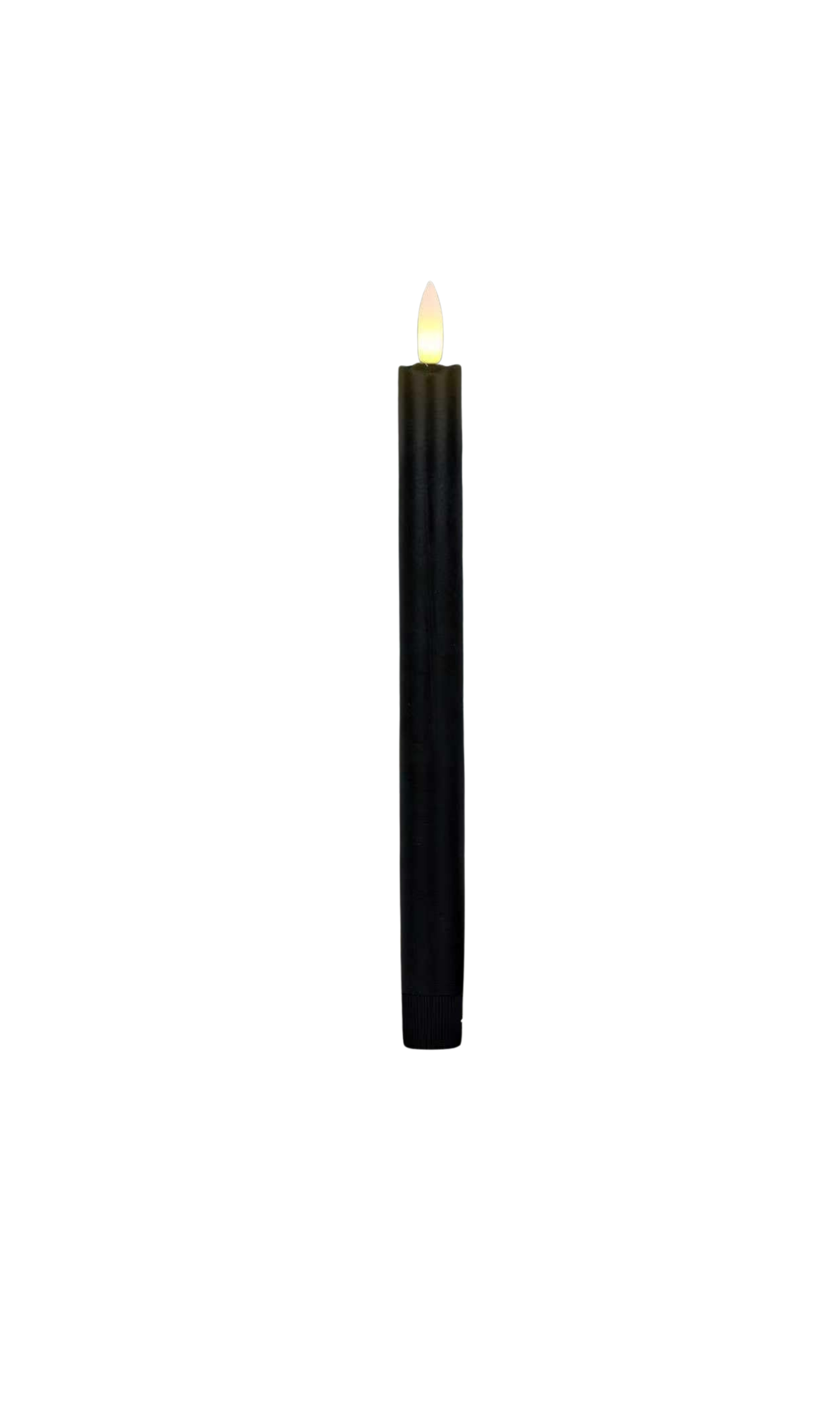 10" LED Black Wax Taper Candle