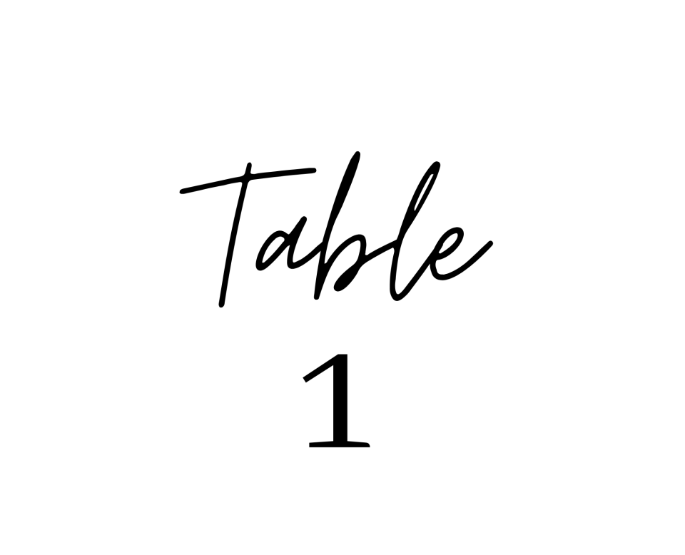 3" x 3" Table Number Inserts
