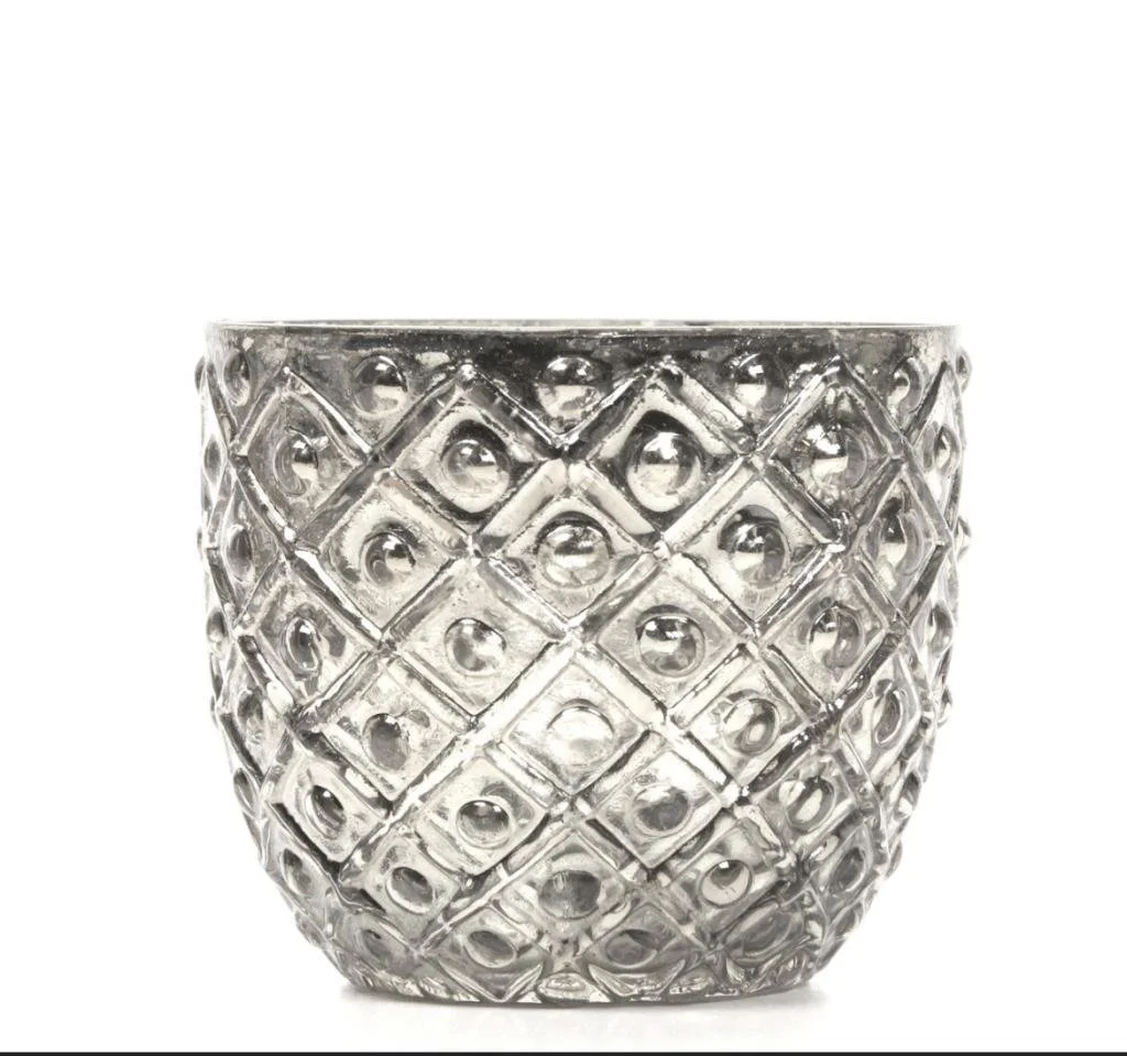 Metallic Crisscross Beaded Votive