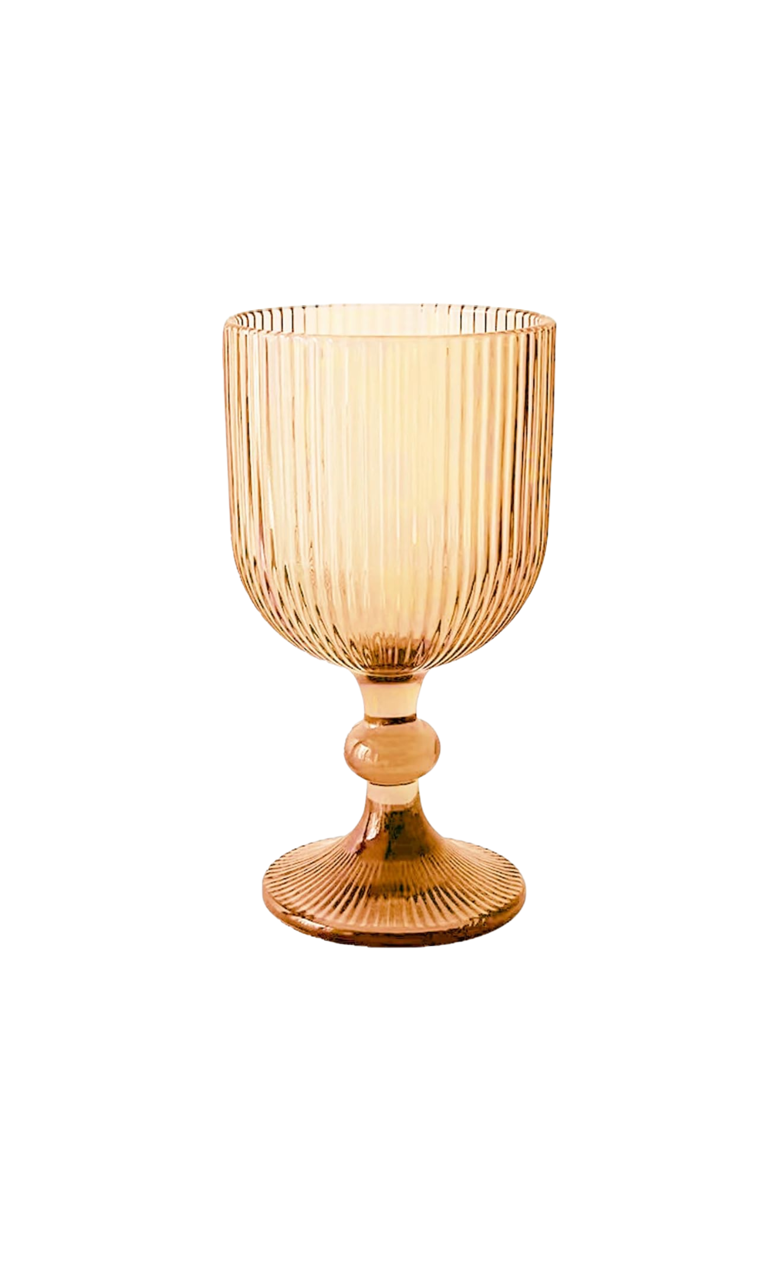 Amber Ribbed Goblet