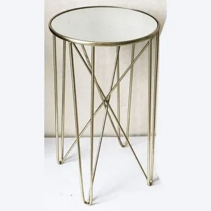 16" x 16" x 27" Gold Hairpin End Table