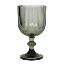 Black Ribbed Goblet