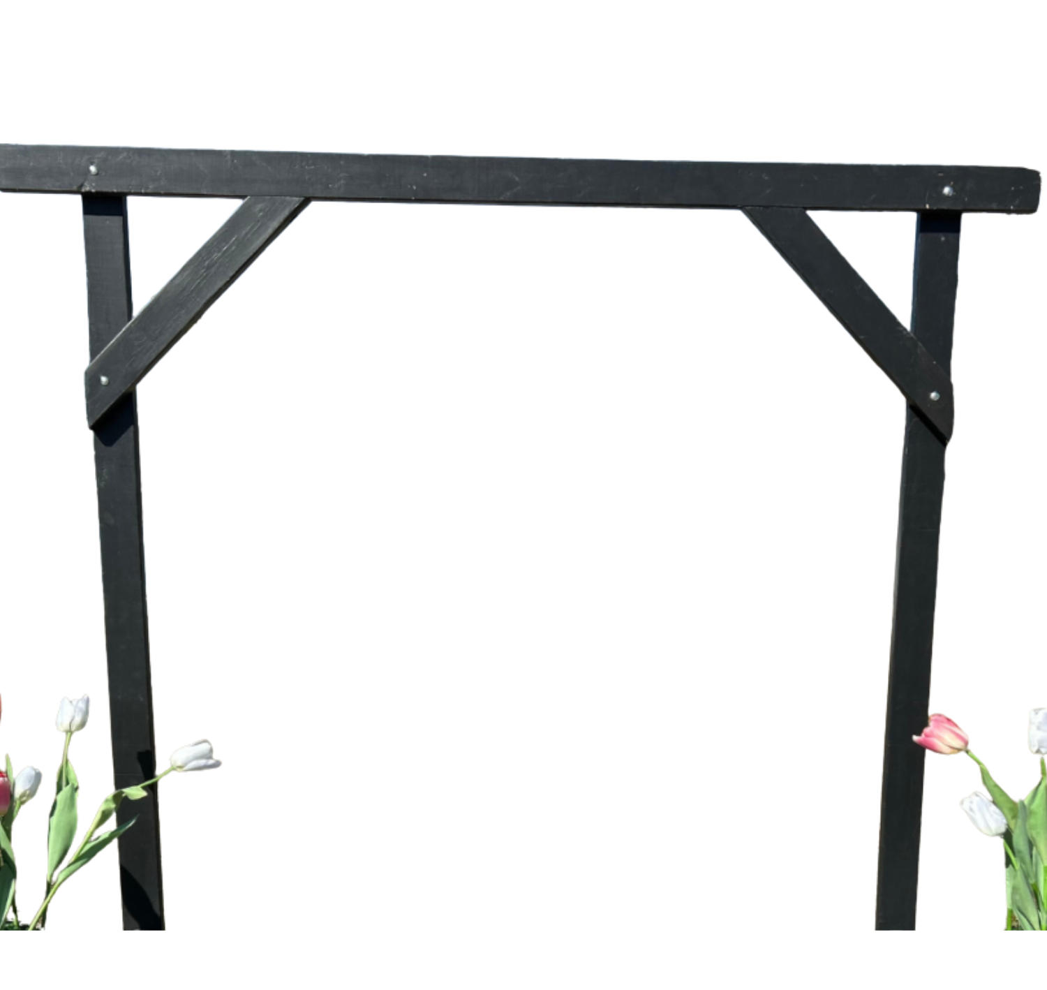 7' x 7' Black Simple Wood Arbor