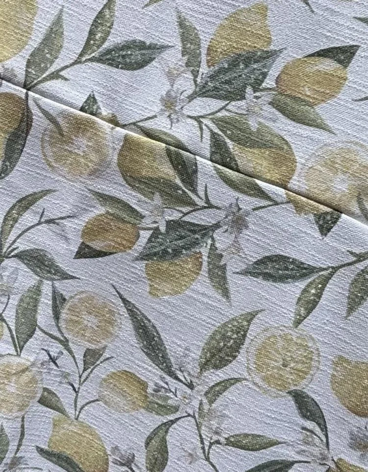 Lemon Squeeze on White Panama Table Linen