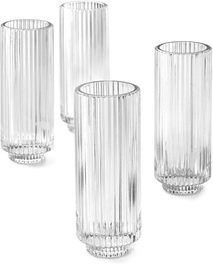 Tall Crystal Ribbed Votive