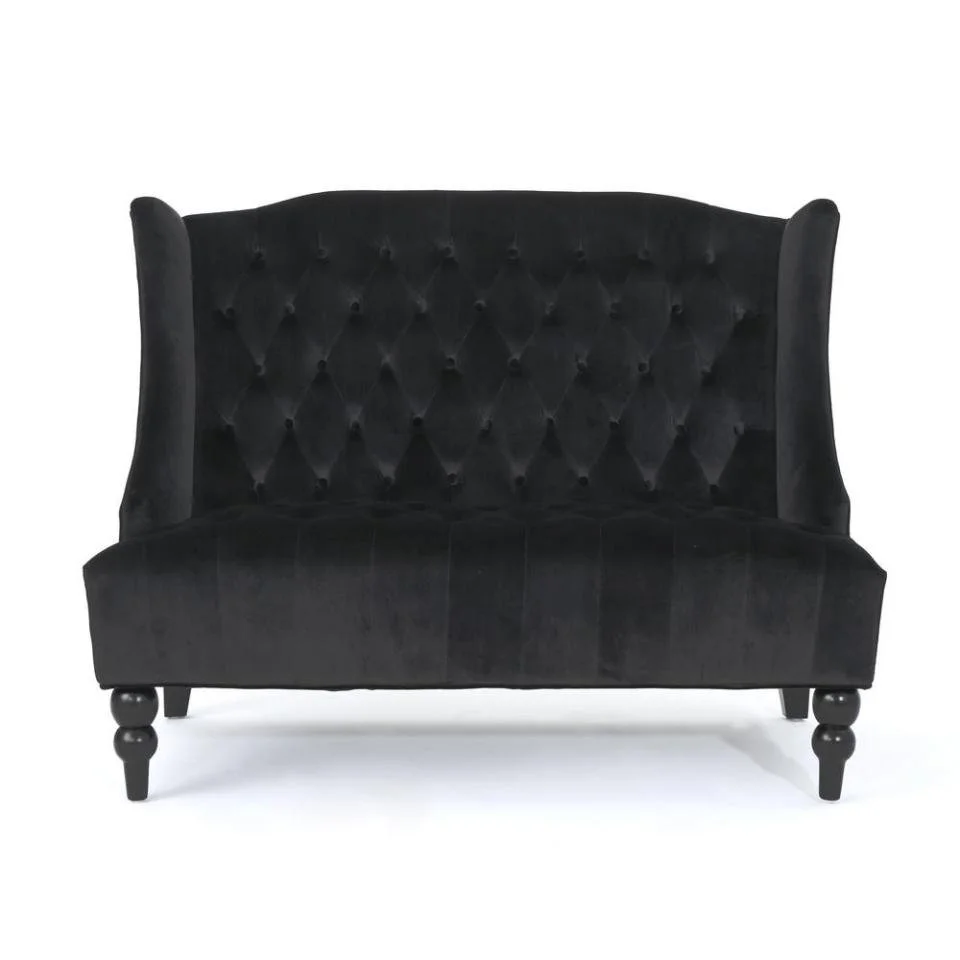 Carolina Black Velvet Loveseat