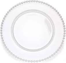 Crystal Beaded Glass Charger