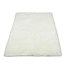 3' x 5' White Faux Fur Rug