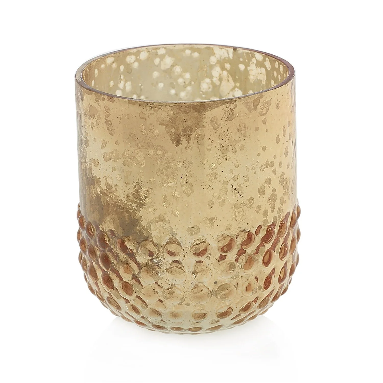 Large Gold Mercury Votive w/ Pearl Bottom