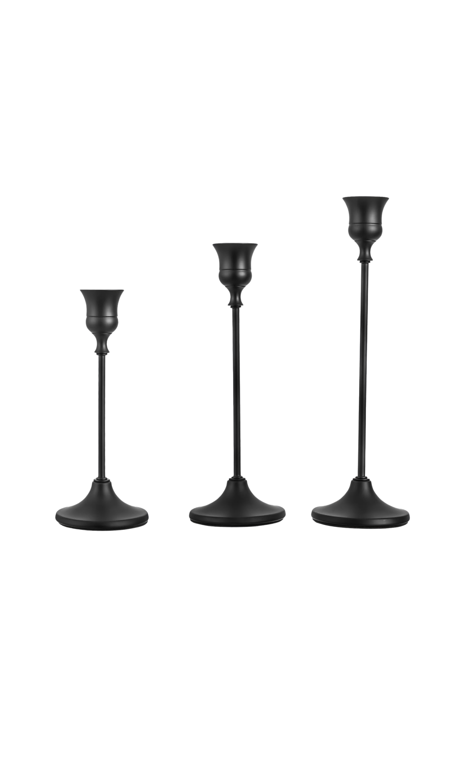 Black Matte Ornate Taper Candle Holder