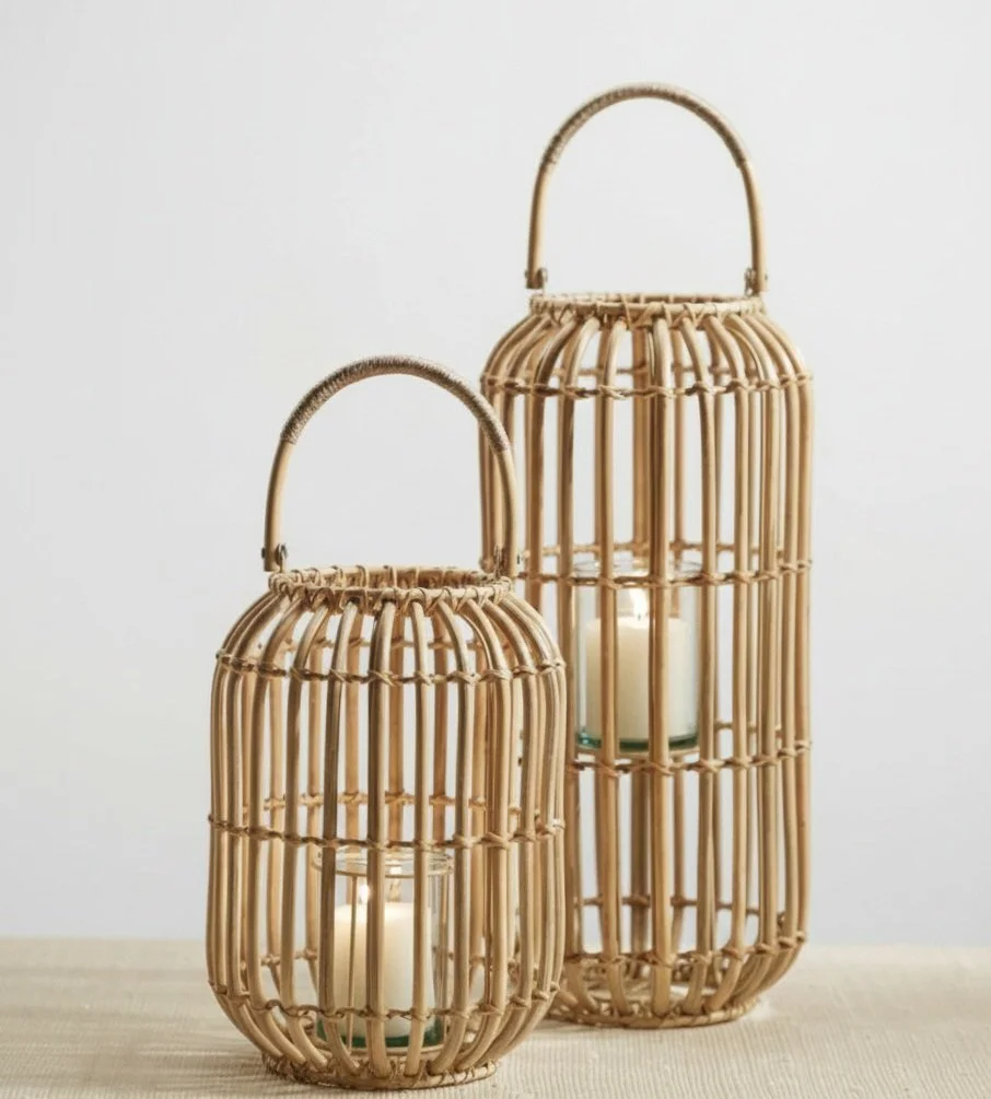 Assorted Natural Wicker/Rattan Lanterns