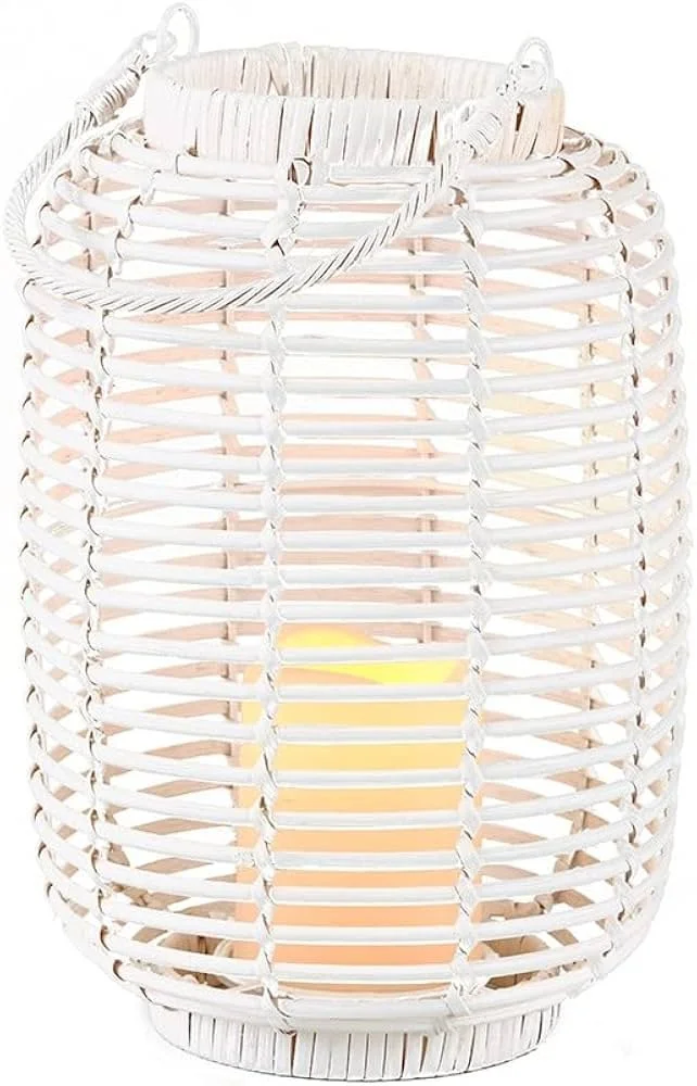 Assorted White Wicker/Rattan Lantern