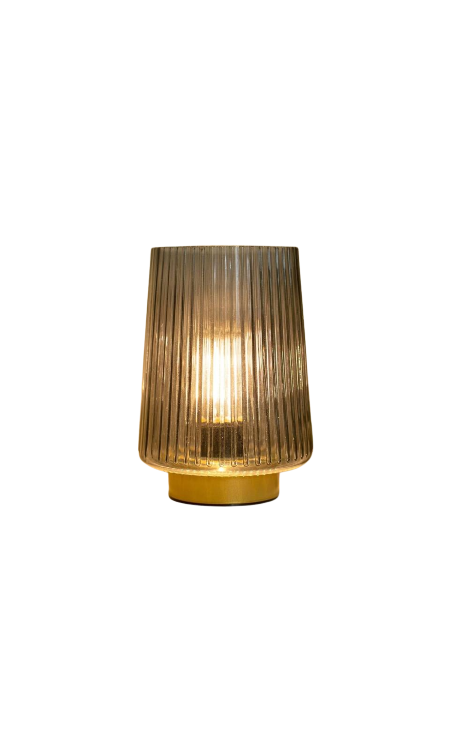 6" Smoke Tinted Ribbed Glass Lamp