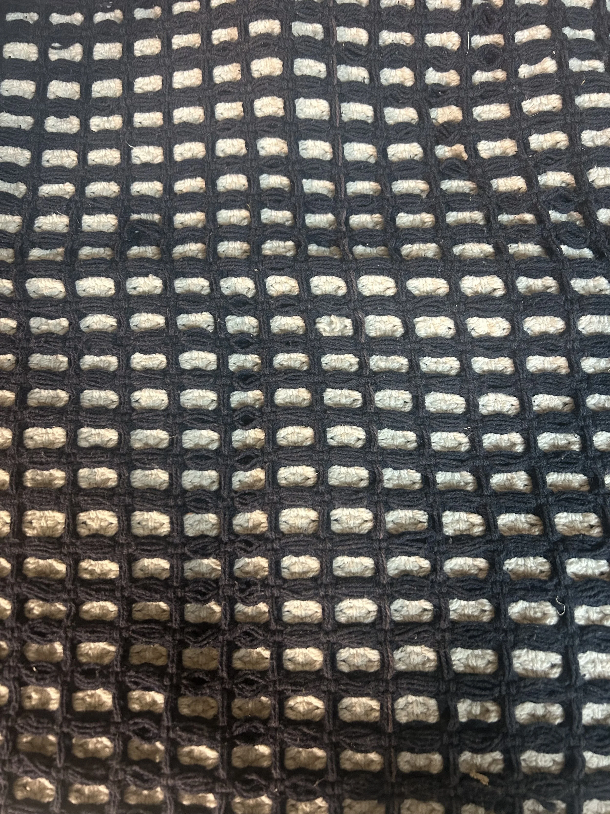 Blue Nautical Waffle w/ Tassels Throw Pillow