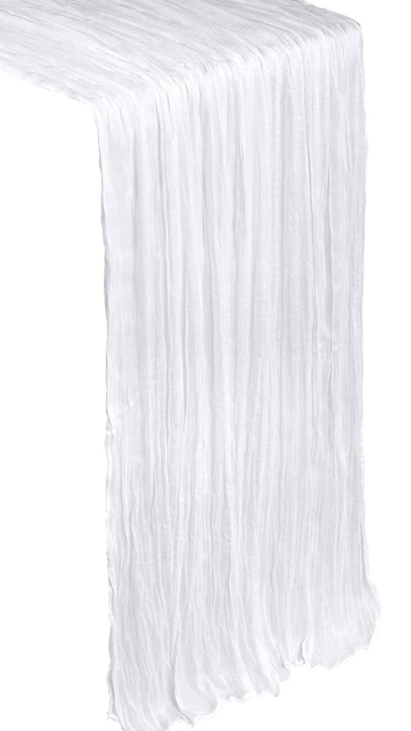 White Cheesecloth Table Runner