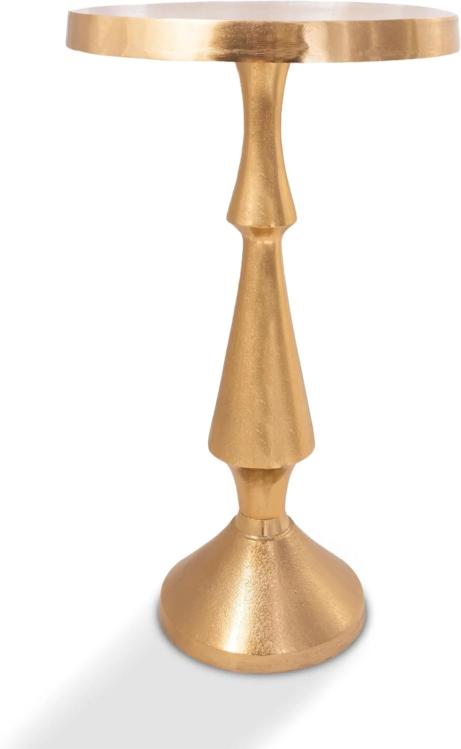 12" x 12" x 21" Gold Textured Round End Table