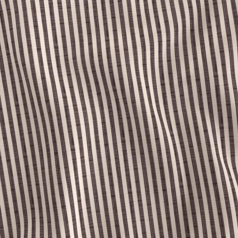 Brown Morgan Stripe on Beige Panama Table Linen