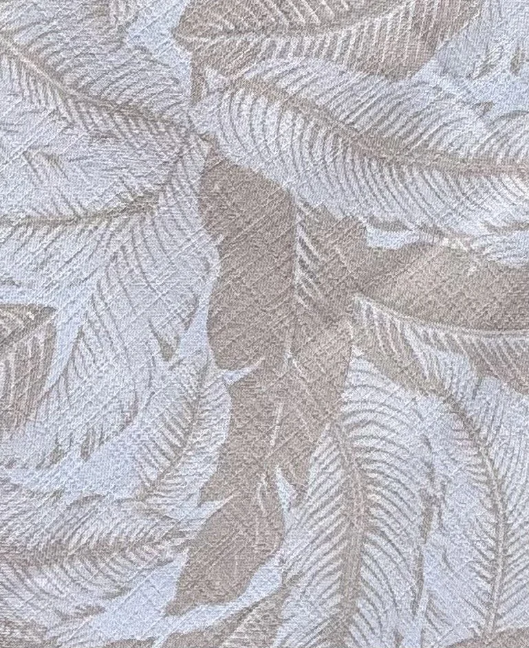 Tan Palms on White Panama Table Linen