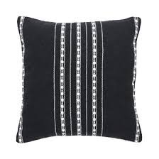Black Stripe Cord Throw Pillow